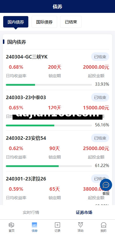 债券投资理财系统/贷款/投资收益计算/前端uniapp