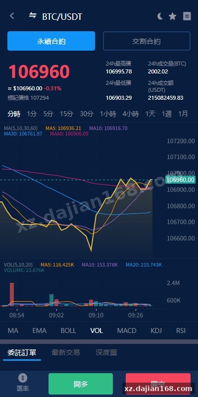 海外交易所系统/永续合约交割合约/K线控制/质押理财-系统演示站