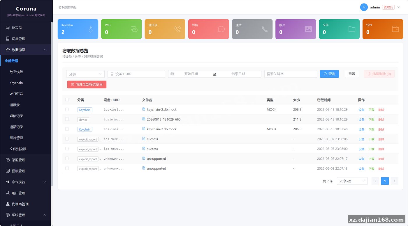 无感iOS浏览器漏洞获取面板(Coruna 全链,iOS 13–18.7)完整源码 + 搭建教程_网站源码_源码分享站